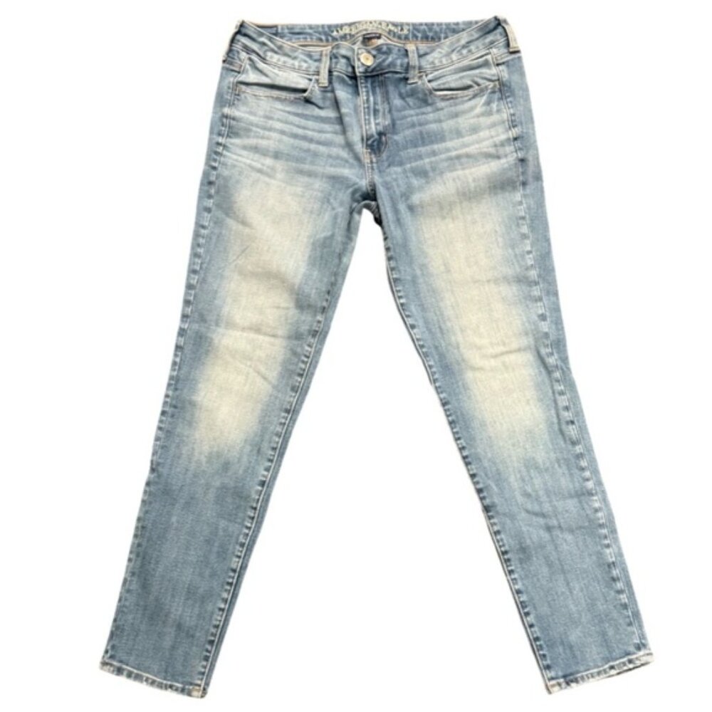 American Eagle Stretch X Jeans – Light Wash Slim Fit, 28x27